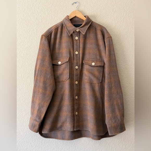 AllSaints Men’s Barba Check Regular Fit Button Down ShirtSize XXL